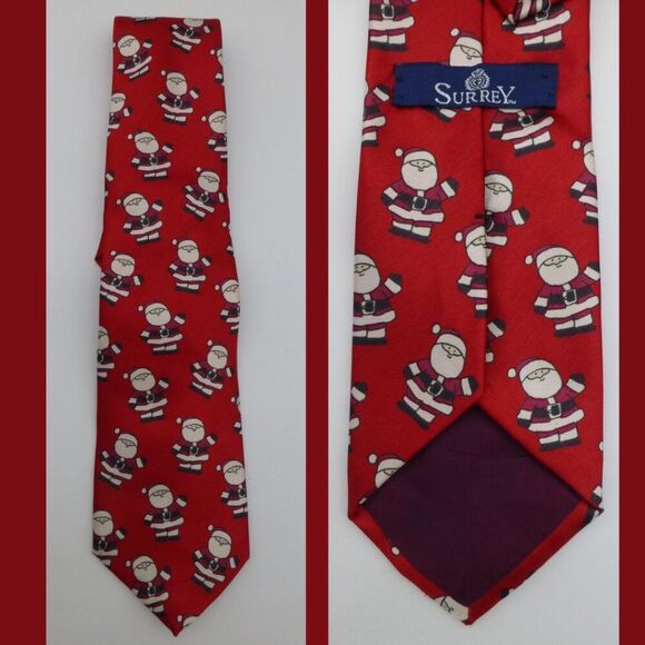 Surrey Santa Clause All Over Graphic Tie For Christmas - Picture 2 of 10